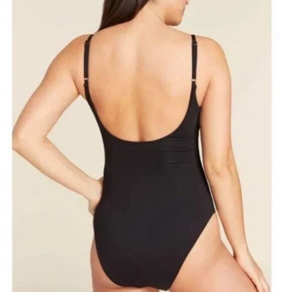 Andie Swim Black Santorini Keyhole Knot One Piece Swimsuit Sz M NWT - Picture 3 of 15